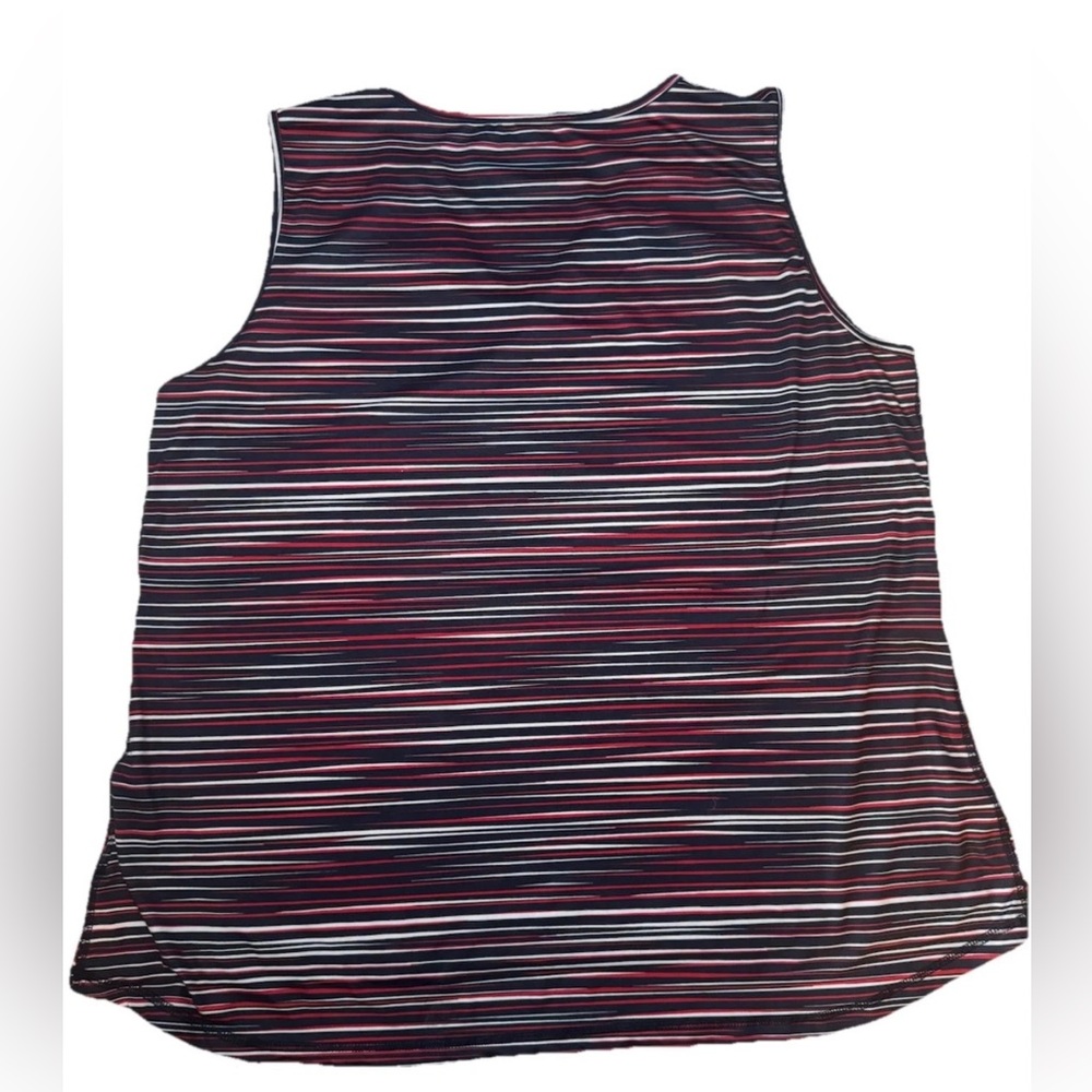 Anne Klein Red White & Blue Sleeveless Top Blouse Shirt 2XL 2X Plus - Picture 2 of 6